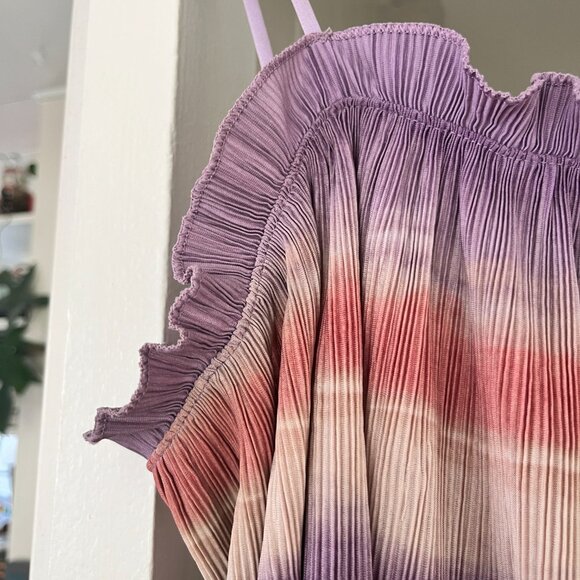 Madewell Texture & Thread Micropleat Tank Top in Ombré Rainbow, Size XL - Picture 4 of 9